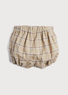 Check Print Bloomers in Beige (3mths-2yrs) Bloomers  from Pepa London