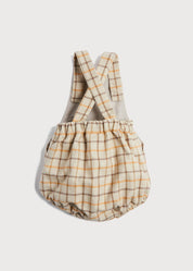 Check Print Romper in Beige (6mths-2yrs) Rompers  from Pepa London