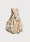 Check Print Romper in Beige (6mths-2yrs) Rompers  from Pepa London