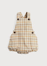 Check Print Romper in Beige (6mths-2yrs) Rompers  from Pepa London