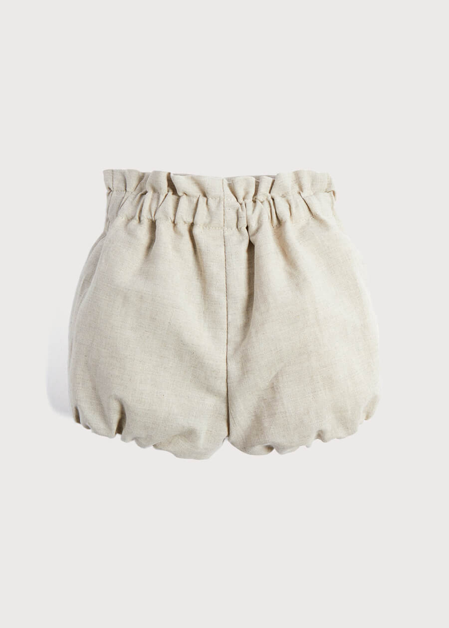 Classic Button Front Bloomer in Beige (3mths-2yrs) Bloomers  from Pepa London