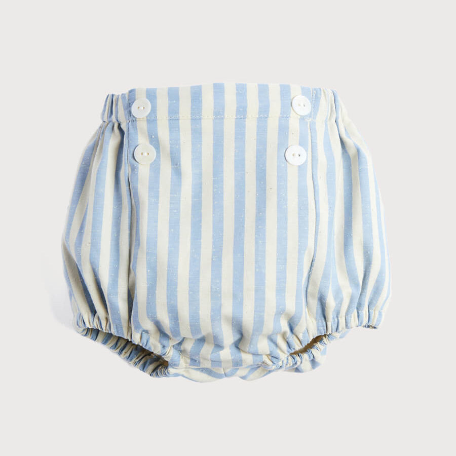 Classic Striped Bloomer in Sky Blue (3mths-3yrs) Bloomers from Pepa London