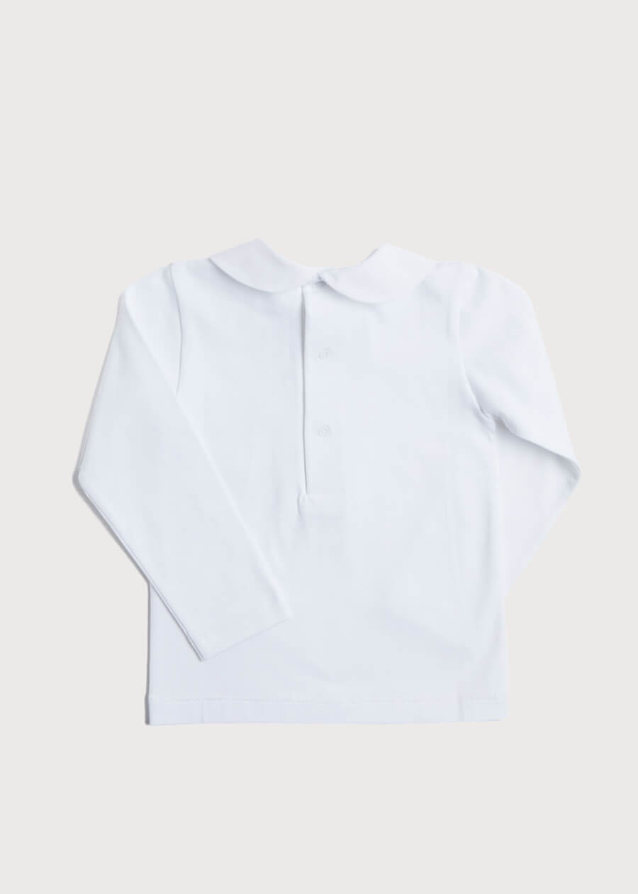 Peter Pan Collar Long Sleeve Top in White (2-5yrs) Tops & Bodysuits from Pepa London