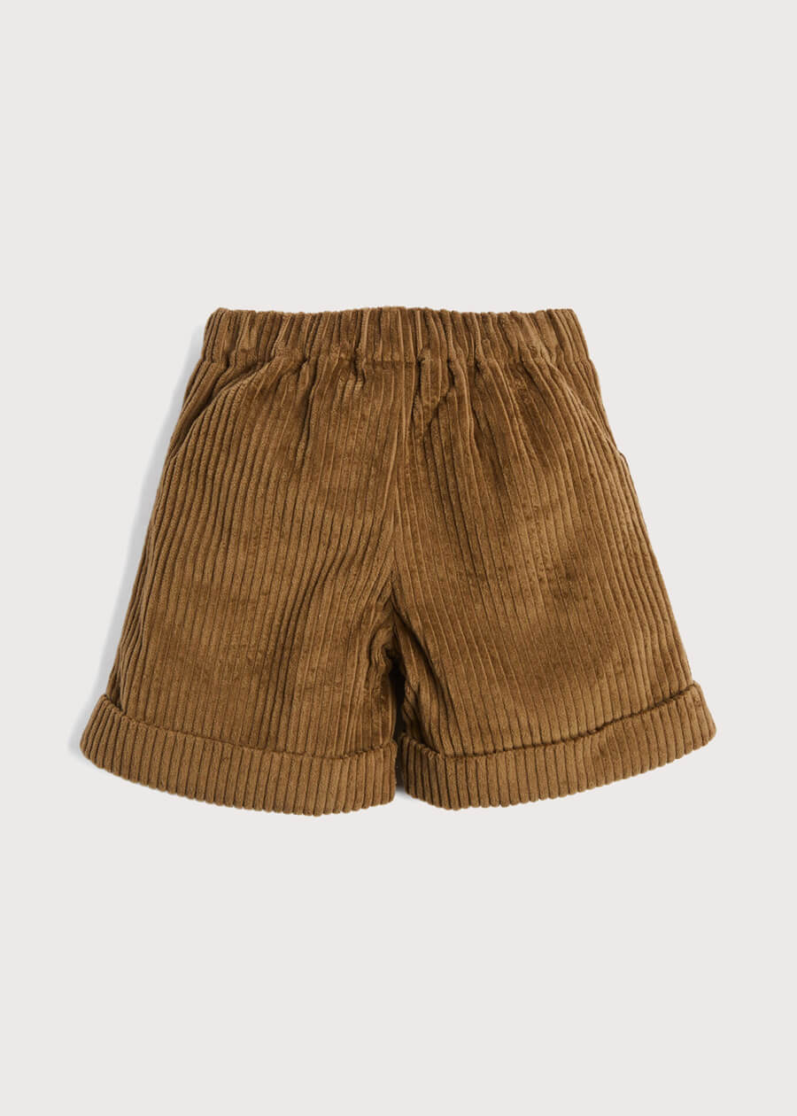 Corduroy Elasticated Waist Shorts in Brown (18mths-3yrs) Shorts  from Pepa London