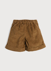 Corduroy Elasticated Waist Shorts in Brown (18mths-3yrs) Shorts  from Pepa London