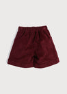 Corduroy Elasticated Waist Shorts in Burgundy (18mths-3yrs) Shorts  from Pepa London