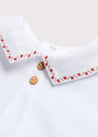 Embroidered Collar Bodysuit in White (3mths-2yrs) Tops & Bodysuits  from Pepa London
