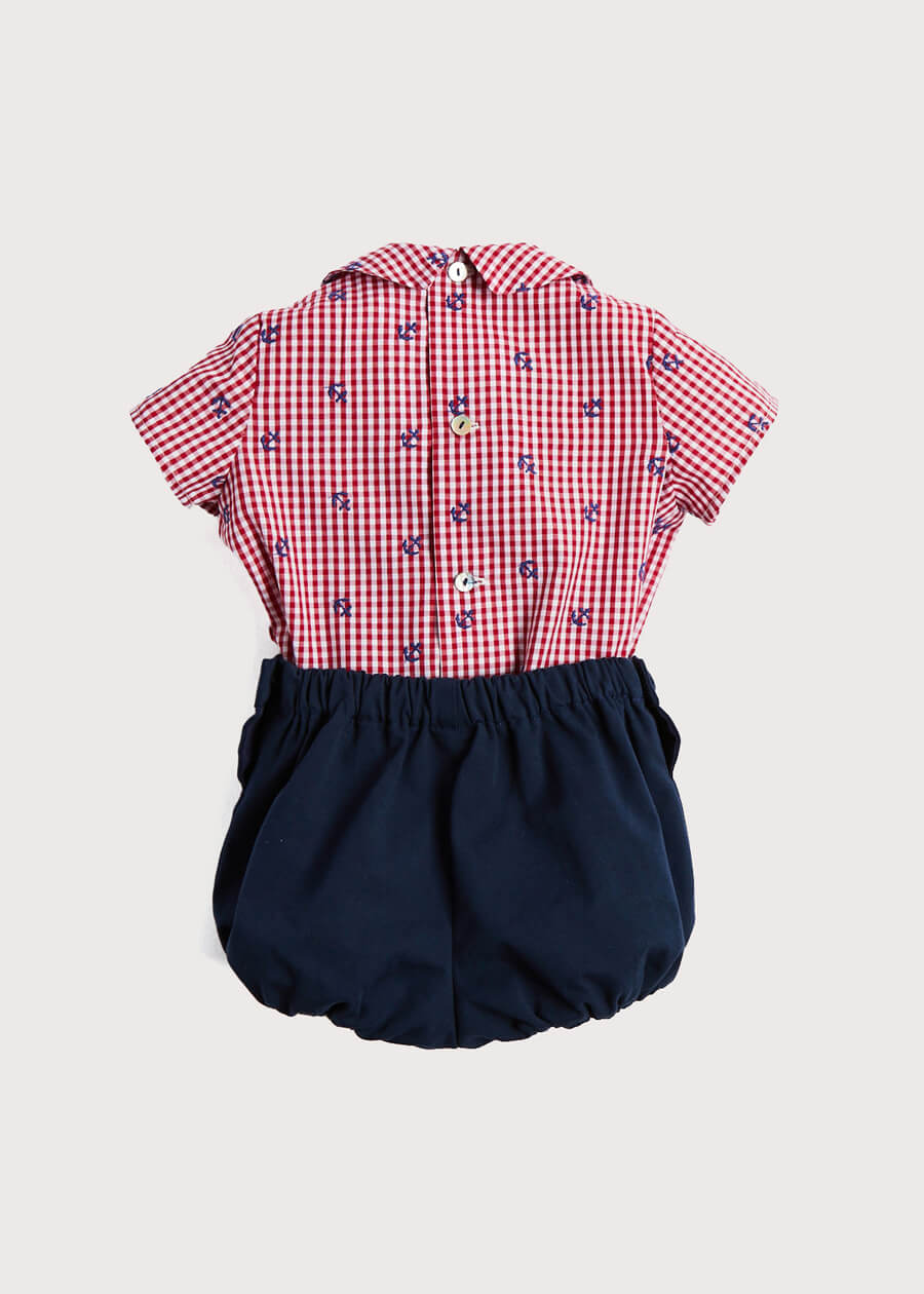 Embroidery Anchor Set in Red And Navy (6mths-3yrs) Sets  from Pepa London