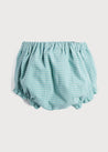 Gingham Check Button Bloomer in Dusty Green (0mths-2yrs) Bloomers  from Pepa London