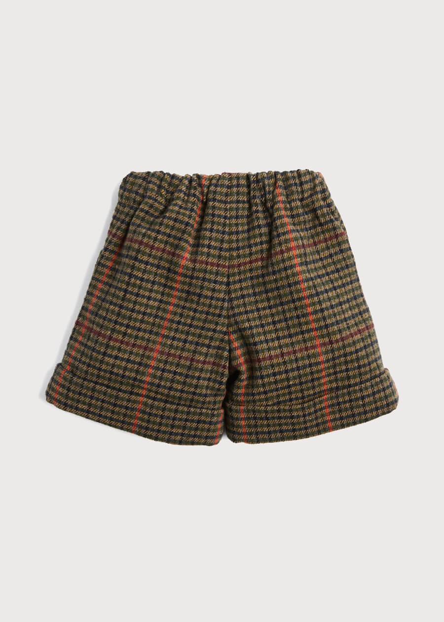 Houndstooth Elasticated Waist Shorts in Brown (18mths-3yrs) Shorts  from Pepa London