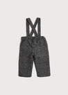 Herringbone Trousers With Braces in Grey (18mths-3yrs) Trousers  from Pepa London
