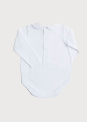 Peter Pan Collar Bodysuit in White (0mths-3yrs) Tops & Bodysuits from Pepa London