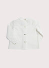 Peter Pan Collar Light Checked Shirt in White (12mths-3yrs) Shirts  from Pepa London
