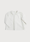 Peter Pan Collar Light Checked Shirt in White (12mths-3yrs) Shirts  from Pepa London