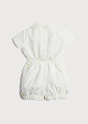 Peter Pan Collar Short Sleeved Two Piece Set in Ivory (12mths-4yrs) Sets from Pepa London