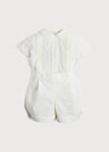 Peter Pan Collar Short Sleeved Two Piece Set in Ivory (12mths-5yrs) Sets  from Pepa London