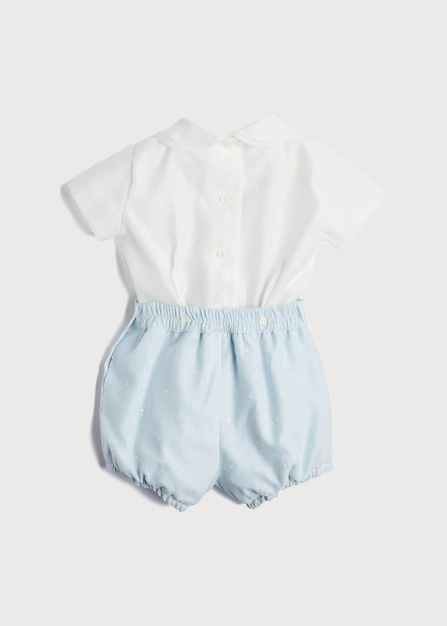 Peter Pan Collar Two Piece Set in Pale Blue (3mths-4yrs) Sets from Pepa London