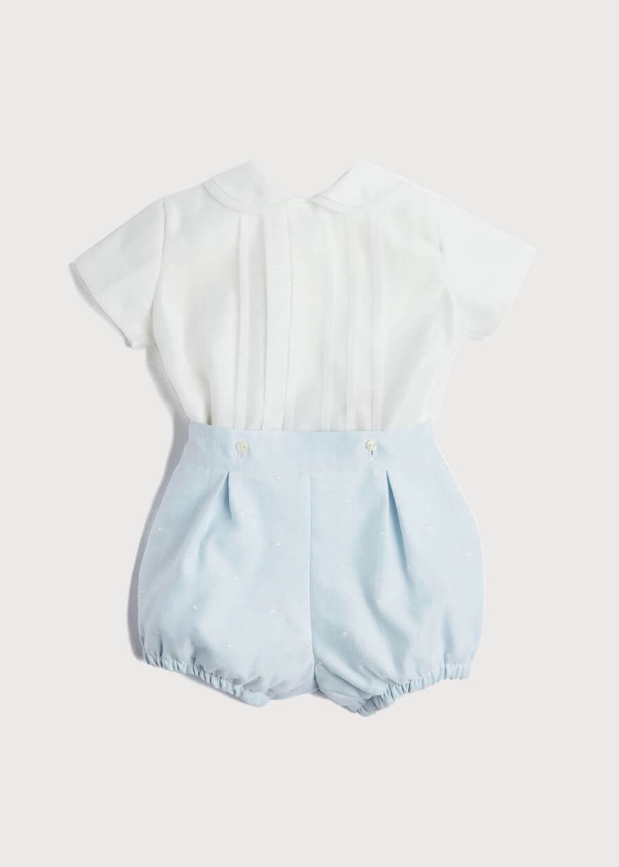 Peter Pan Collar Two Piece Set in Pale Blue (3mths-4yrs) Sets from Pepa London