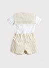 Sailor Collar Striped Set in Beige (12mths-3yrs) Sets  from Pepa London