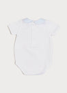 Contrast Oxford Peter Pan Collar Bodysuit in Blue (0mths-2yrs) Tops & Bodysuits  from Pepa London