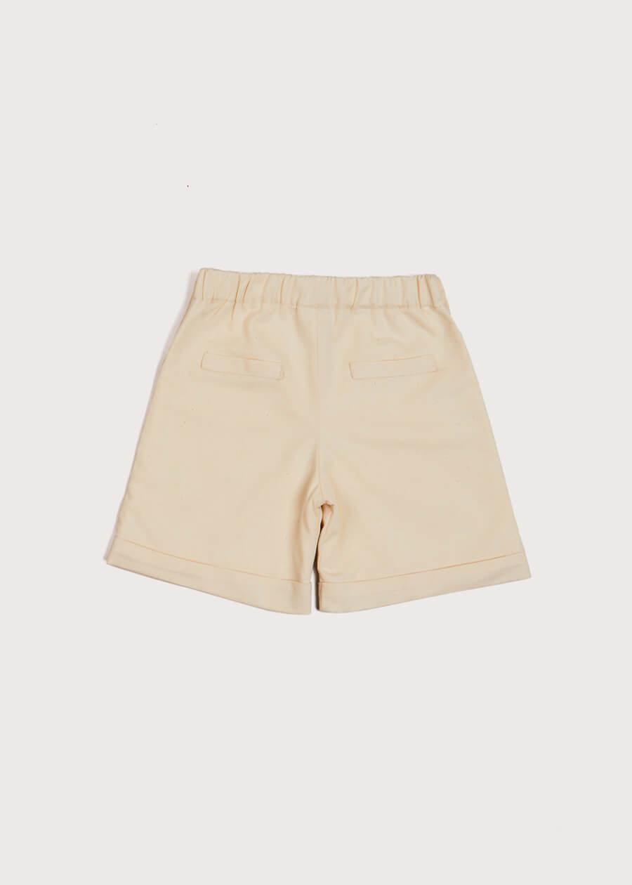 Faux Pocket Elasticated Waist Shorts in Ivory (12mths-4yrs) Shorts from Pepa London