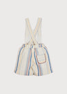 Light Striped Dungarees in White (18mths-3yrs) Dungarees  from Pepa London