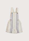 Light Striped Dungarees in White (18mths-3yrs) Dungarees  from Pepa London