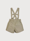 Thin Stripe Button Detail Shorts With Braces in Green (18mths-3yrs) Shorts  from Pepa London