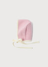 Classic Austrian Contrast Trim Wool Bonnet in Baby Pink (S-L) Accessories  from Pepa London