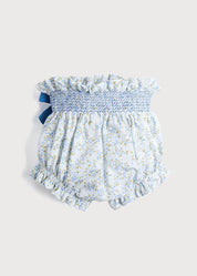 Ditsy Floral Print Bloomer in French Blue (0mths-2yrs) Bloomers  from Pepa London