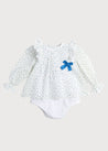 Bodysuit with Floral Blouse Over Bodysuit in French Blue (3mths-2yrs) Blouses  from Pepa London
