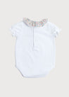 Floral Print Ruffle Collar Bodysuit in Dusty Pink (0mths-2yrs) Tops & Bodysuits  from Pepa London