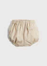 Herringbone Delicate Button Bloomers in Beige (0mths-2yrs) Bloomers  from Pepa London