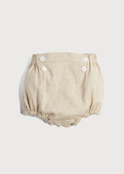 Herringbone Delicate Button Bloomers in Beige (0mths-2yrs) Bloomers  from Pepa London