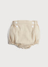 Herringbone Delicate Button Bloomers in Beige (0mths-2yrs) Bloomers  from Pepa London