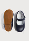 Leather Mary Jane Baby Shoes in Navy (20-24EU) Shoes  from Pepa London
