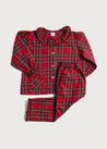 Ruffle Collar Pyjamas in Red Tartan (18mths-10yrs) Nightwear  from Pepa London