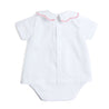 Scallop Collar Zig Zag Trim Bodysuit in Pink (3mths-2yrs) Tops & Bodysuits  from Pepa London