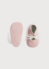 Suede Organza Fastening Pram Shoes in Dusty Pink (17-20EU) Shoes  from Pepa London