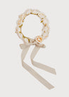 Faux Flower Pearl Detail Crown With Ivory Flower Hair Accessories  from Pepa London