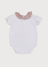 Light Floral Ruffle Collar Short Sleeve Bodysuit in Pink (0mths-2yrs) Tops & Bodysuits  from Pepa London