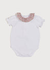 Light Floral Ruffle Collar Short Sleeve Bodysuit in Pink (0mths-2yrs) Tops & Bodysuits  from Pepa London