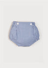 Gingham Check Button Fastening Bloomers in Blue (3mths-2yrs) Bloomers  from Pepa London