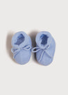 Light Knitted Cotton Baby Booties in Blue Knitted Accessories  from Pepa London