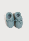 Light Knitted Cotton Baby Booties in Green Knitted Accessories  from Pepa London