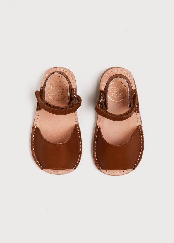 Open Toe Leather Sandals in Brown (17-30EU) SHOES from Pepa London