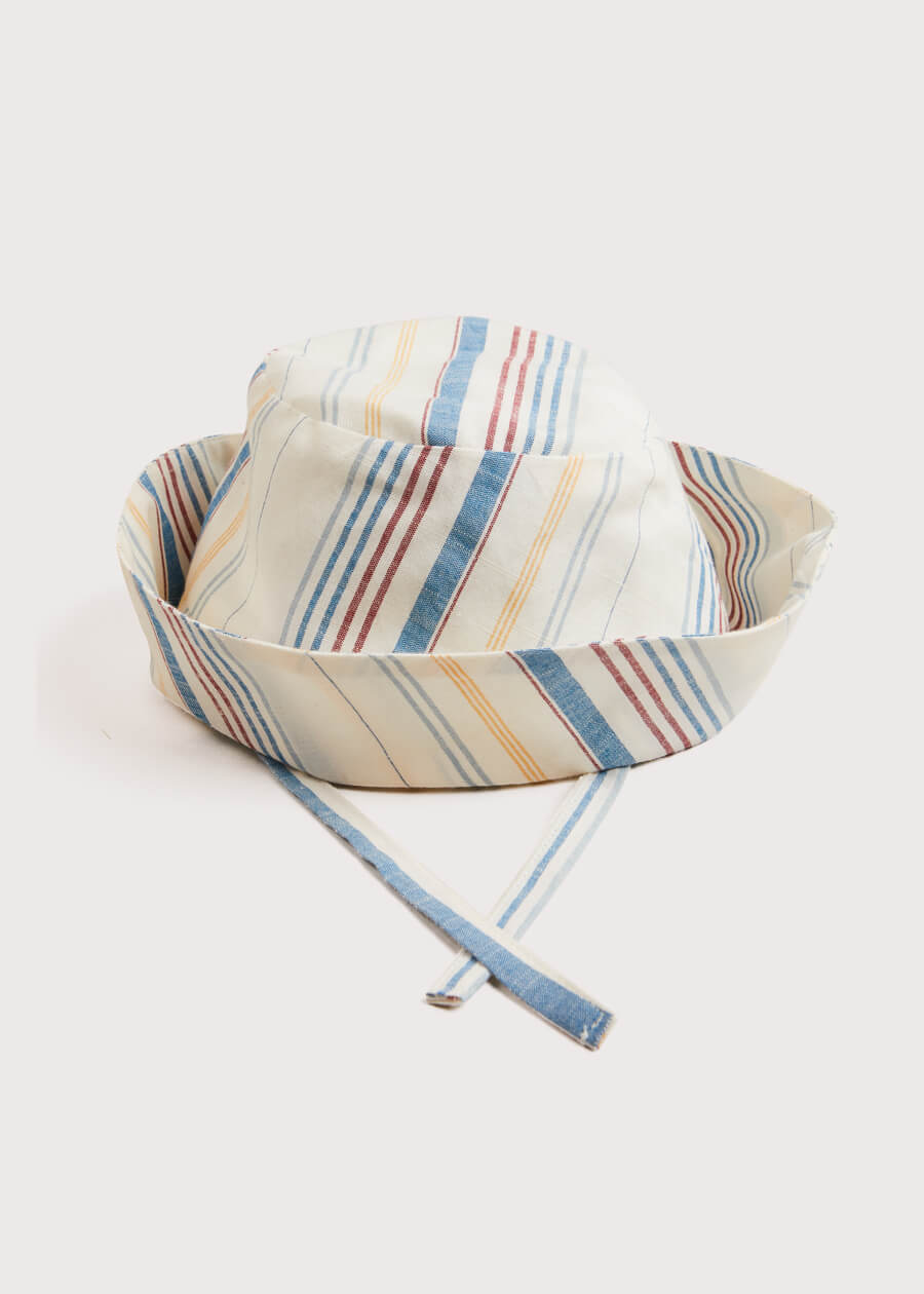 Striped Tie Detail Hat in Multi (S-L) Accessories  from Pepa London