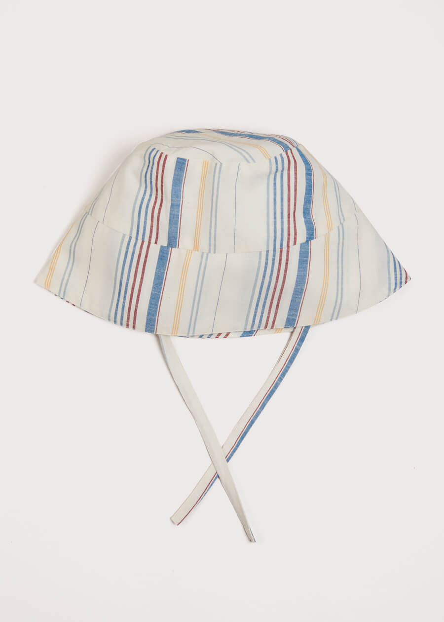 Striped Tie Detail Hat in Multi (S-L) Accessories  from Pepa London