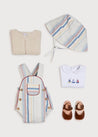 Thin Stripe Front Pocket Dungaree Romper in Red (3-18mths) Shorts  from Pepa London