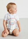 Contrast Oxford Peter Pan Collar Bodysuit in Blue (0mths-2yrs) Tops & Bodysuits  from Pepa London